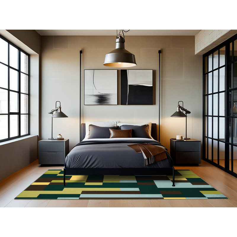 Square Sediments Rug, Rectangle 2' x 3'