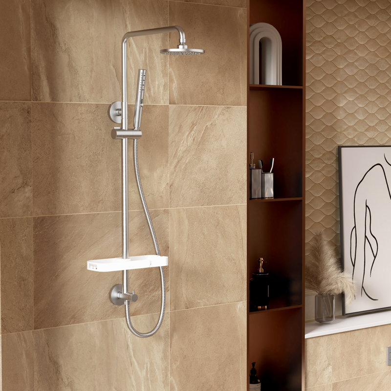 Upgraded Retrofit Shower System – 3-Function Handheld & Rainfall Shower, Adjustable Slide Bar, Easy DIY Installation, NSF Certified, No Need To Replace Valve