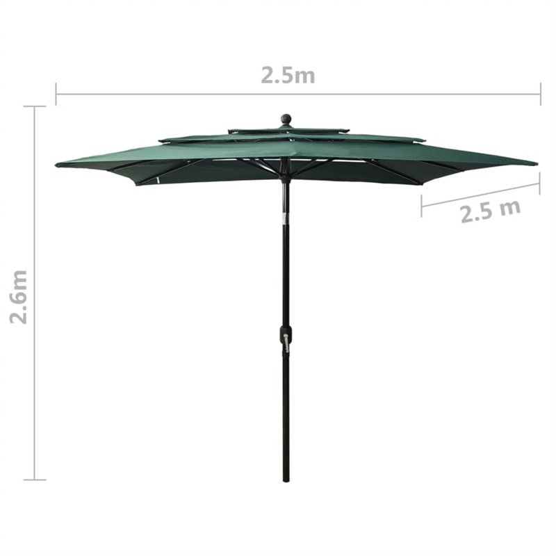 Lilyanna Market Parasol, Green
