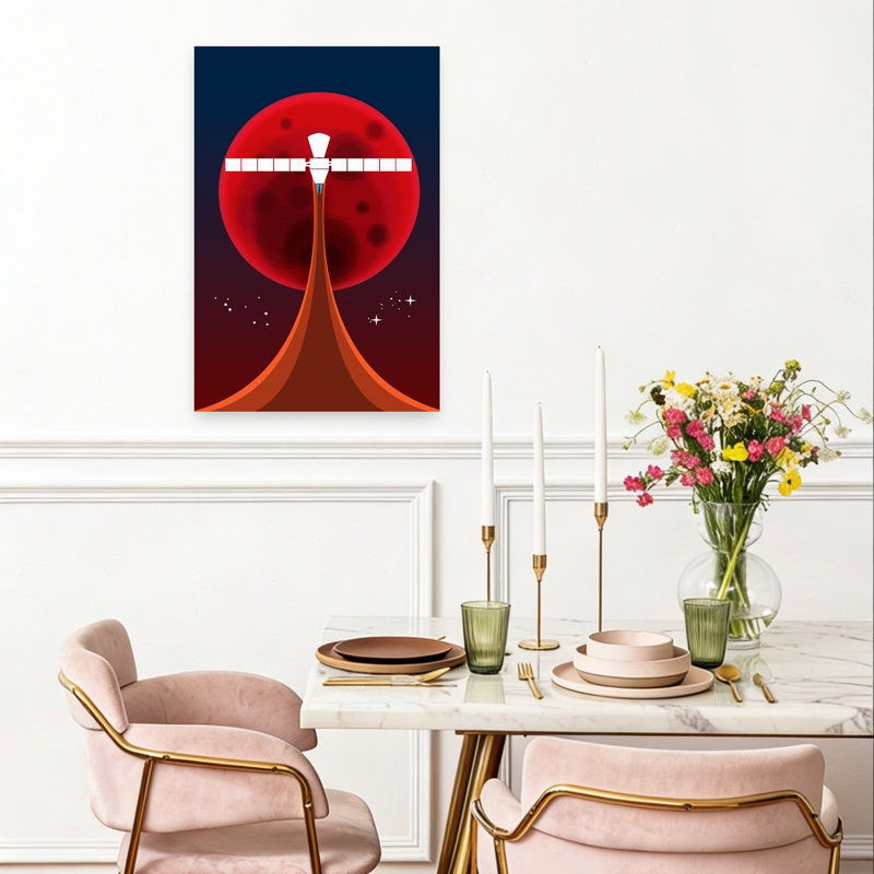 Reproduction d'art mural lunaire, paysage contemporain abstrait, paysage lunaire, 24" H x 16" W