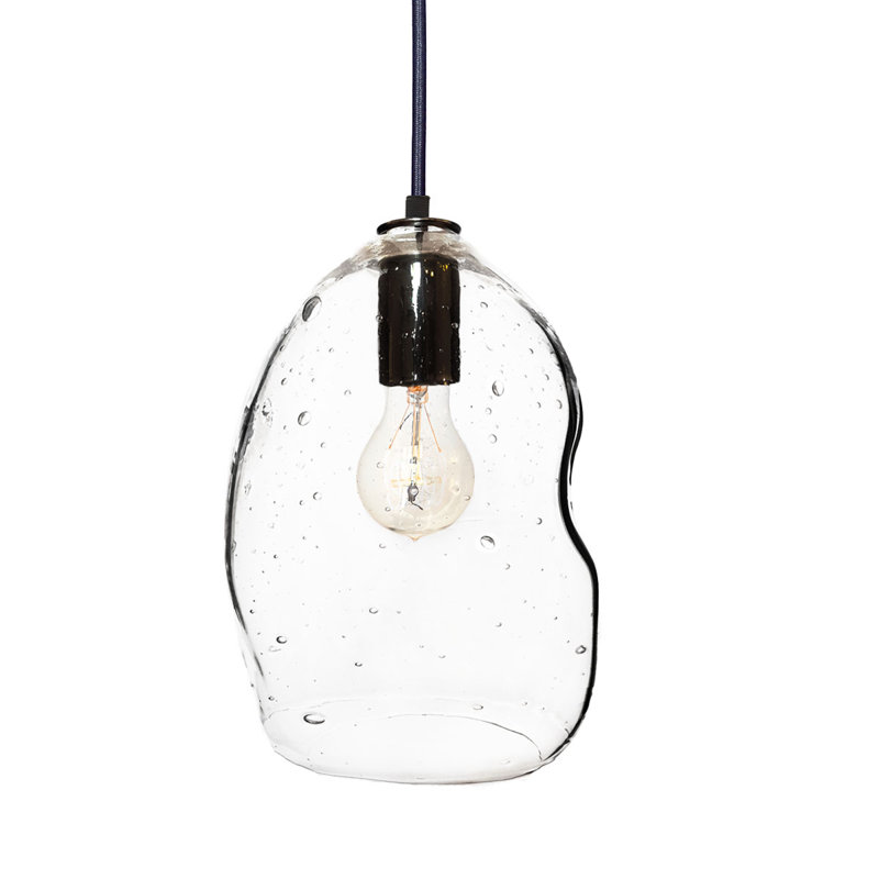 Luminaire suspendu géométrique simple à 1 lumière Bubble, Noir mat, Ampoule DEL