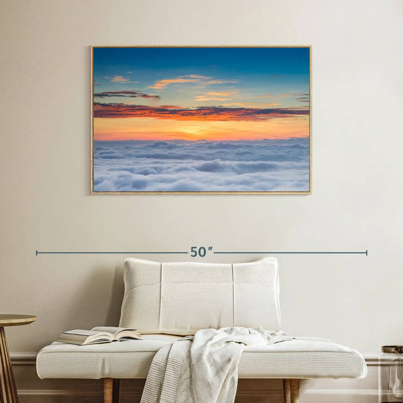 Sunscape Cloudscape, Cadre flottant en bois naturel, 40 po x 27 po
