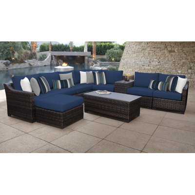 River Brook 10 Piece Outdoor Wicker Patio Furniture Set 10b