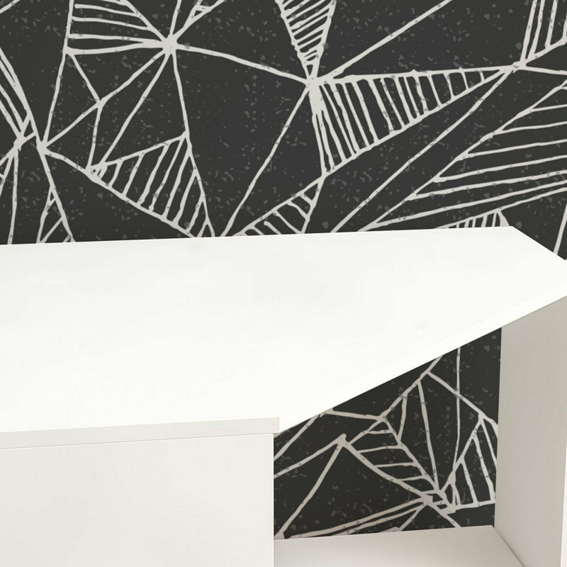 Denniston Corner Computer Desk, White, White
