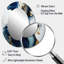 Géode abstraite marbre bleu I - grand miroir mural ovale sur métal-2095146820