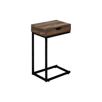 Contemporary Living Room Table With Storage Compartment, Brown Laminate And Black Metal, Home Furnishing Bedroom Space, Modern Style