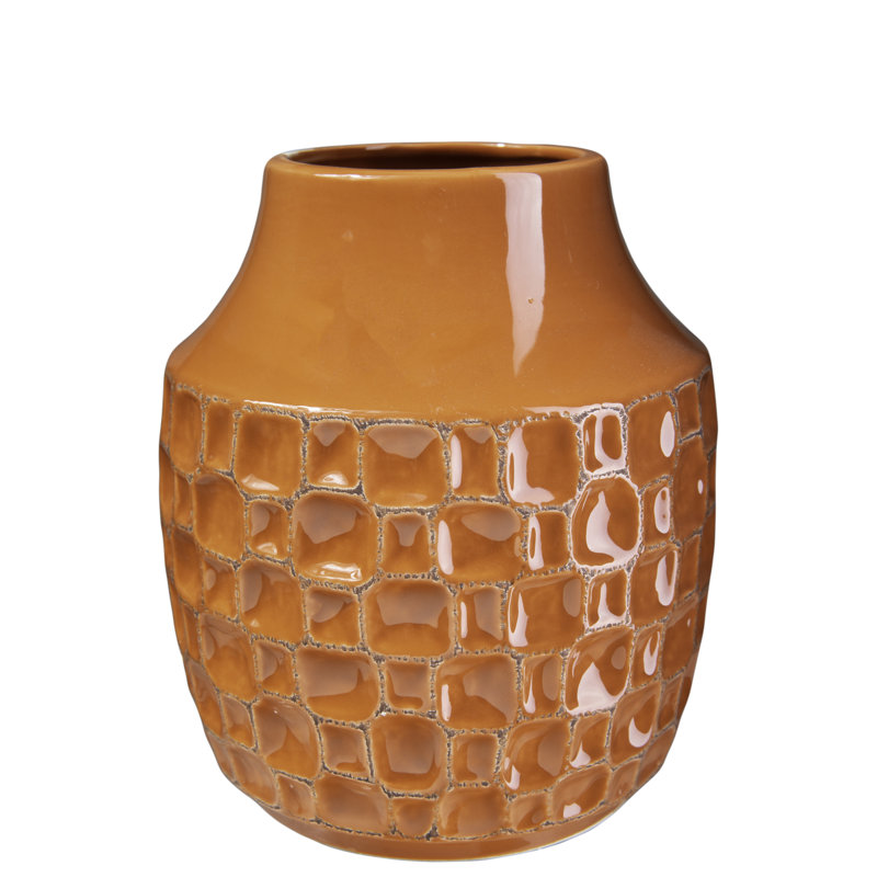 Vase de table en céramique orange 7 "Falkmar