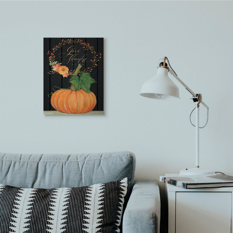 «Donner grâce à la citrouille, automne, automne, conception saisonnière» par Stephanie Workman Marrott - impression d'art graphique