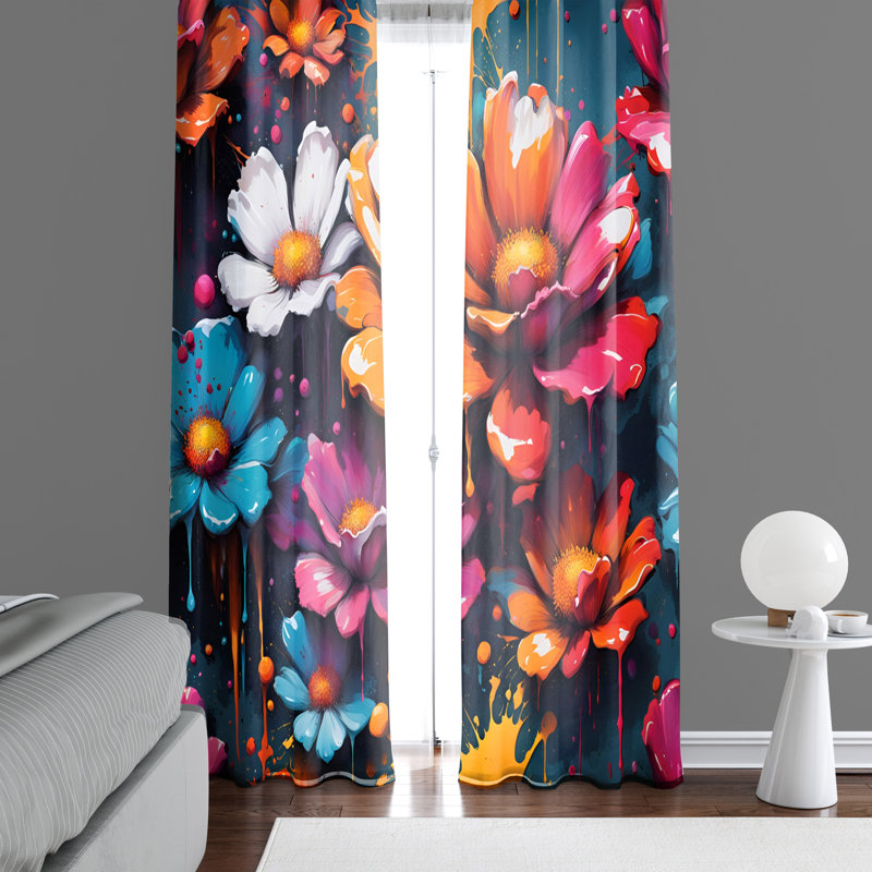 Paire de rideaux semi-transparents en polyester Erina, L 40 po x L 61 po