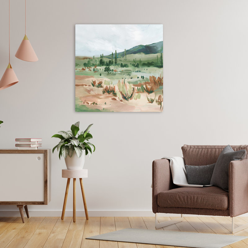 (Ez951-A) Cactus Field Ii, art contemporain, H 24 po x l 24 po