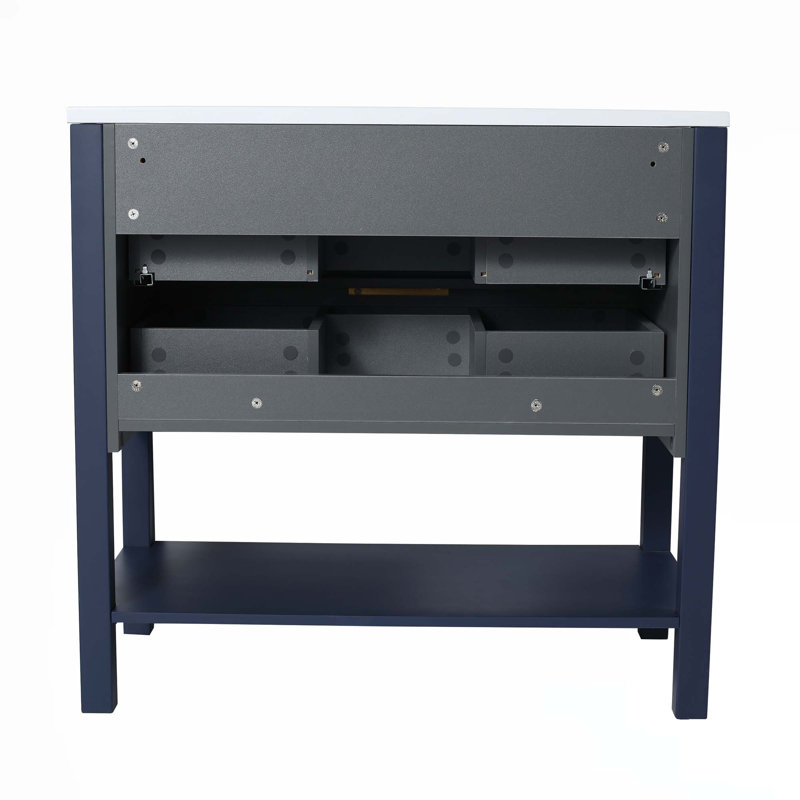 Contreplaqué de meuble-lavabo 36 po avec 2, Bleu marine