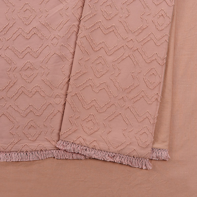 Blush Cotton Reversible King Bedspread Set