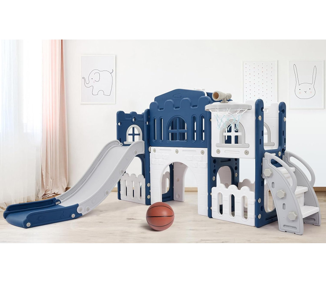 8-in-1 Toddler Climbing Frame with Slide, Indoor Jungle Gym for Ages 1-3