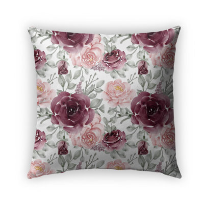 Throw Pillow Burgundy Flowers
