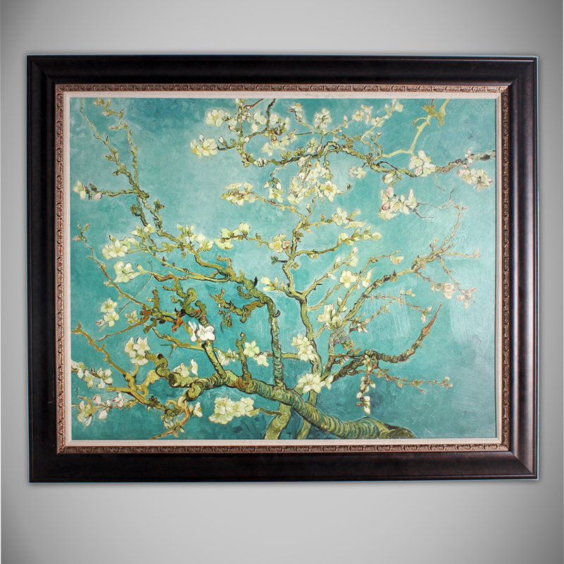 «Almond Blossom» par Vincent Van Gogh, reproduction d'art sur toile, H 36 po x l 46 po, Noir