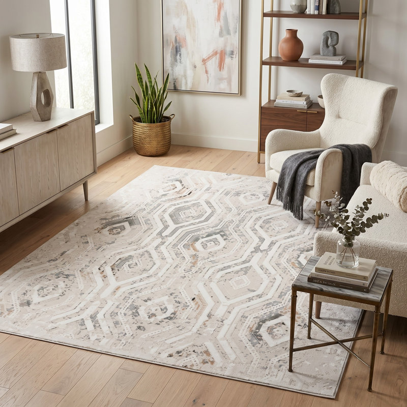 Aleazay Geometric Indoor Rug, Rectangle 7'10" x 9'10"