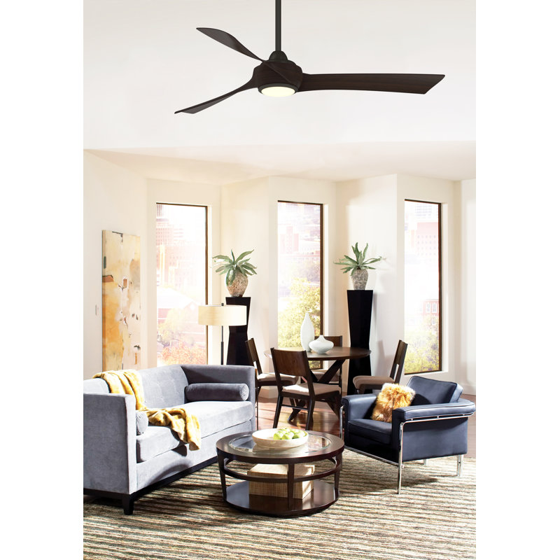 Wrap Custom Indoor/Outdoor Ceiling Fan DC Motor- Dark Bronze, Dark Bronze
