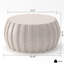 Table basse imperméable moderne 35,43 po, conception en ciment Mgo durable, compatible intérieur et extérieur (blanc)
