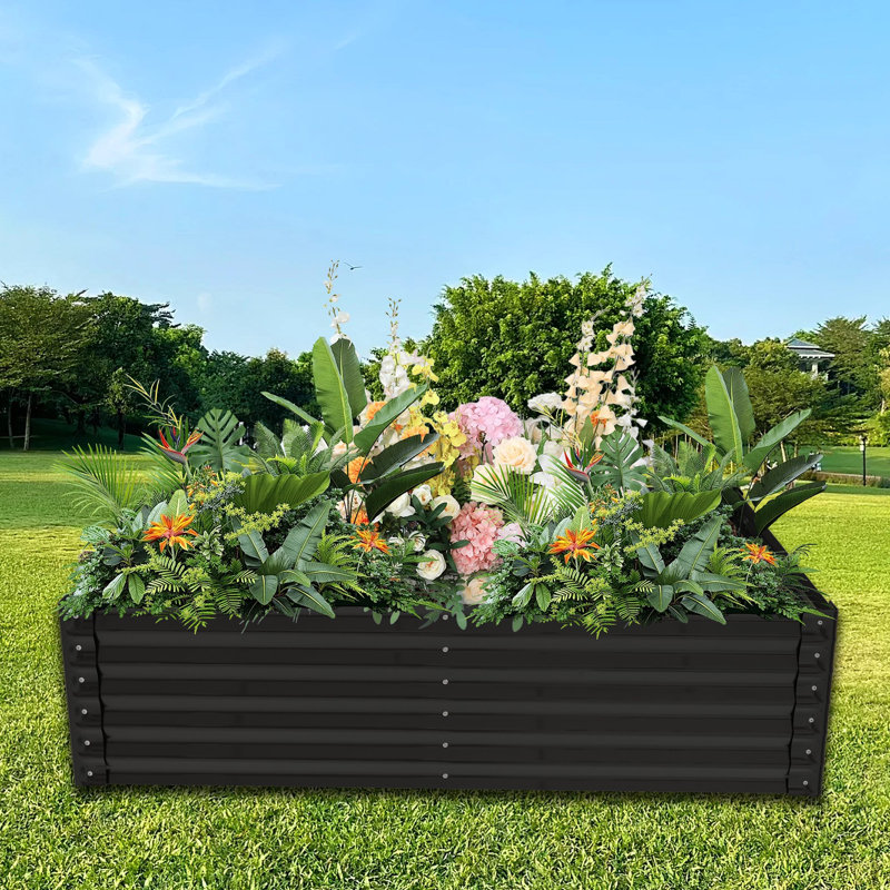 Serre pour l'extérieur avec lit de fleurs surélevé pour plantes 68,7 po x 45 po x 51,5 po