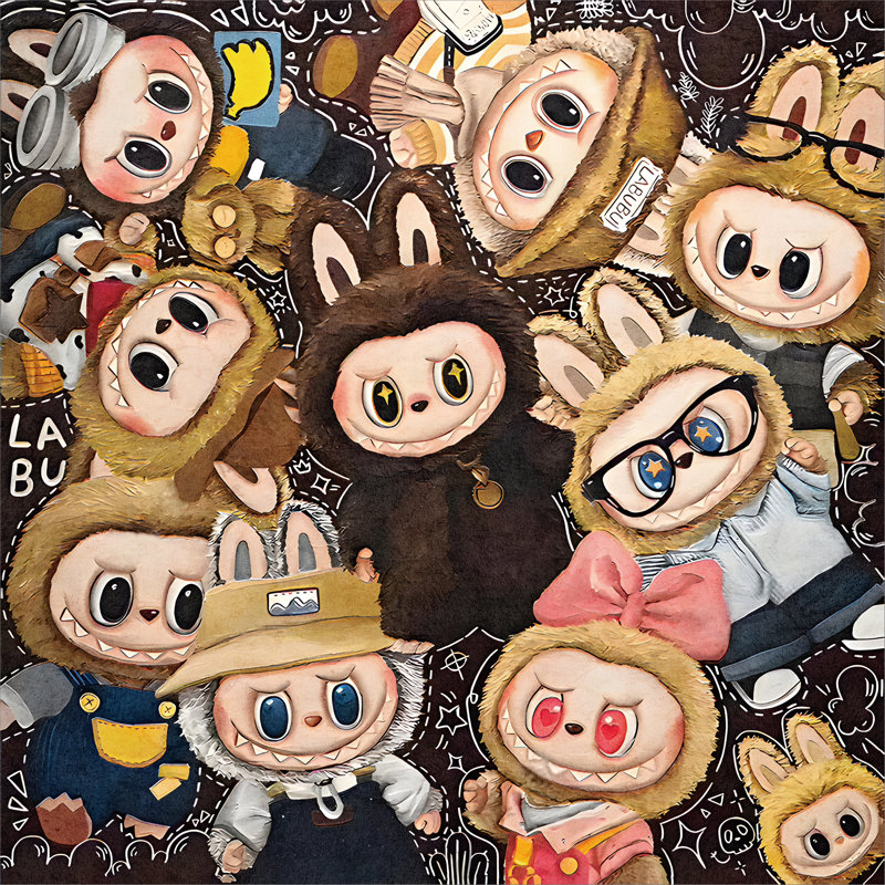 Les nombreux visages de LaBUBU, reproduction d'art