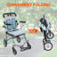 Fauteuil roulant ultraléger pliable avec freins à main verrouillables et accoudoirs rabattables