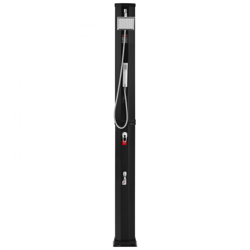Black Solar Heated Outdoor Shower with UV-Resistant Tank