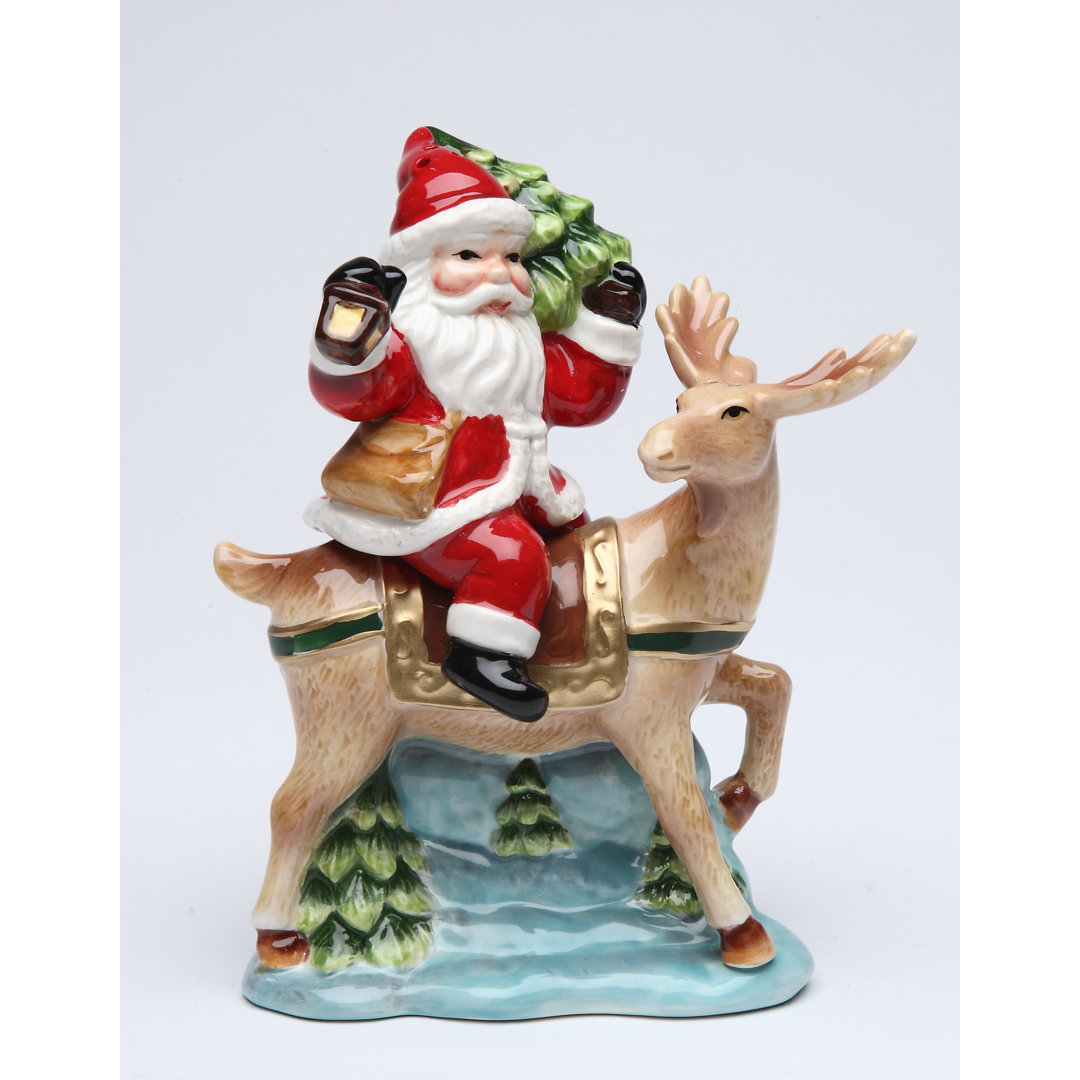 The Holiday Aisle Samoset Santa with Reindeer Salt and Pepper Set The Holiday Aisle®