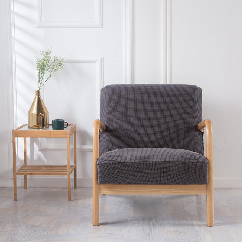Housse pour fauteuil à coussins carrés/rectangulaires, Gris foncé