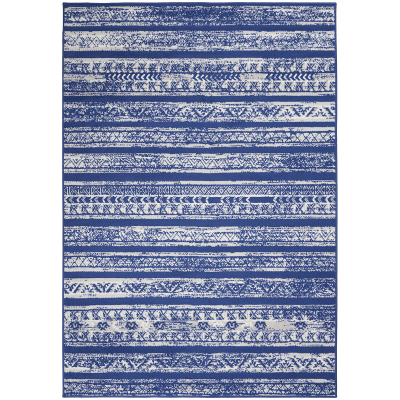 Striped Indoor Rug, Rectangle 4' x 6'