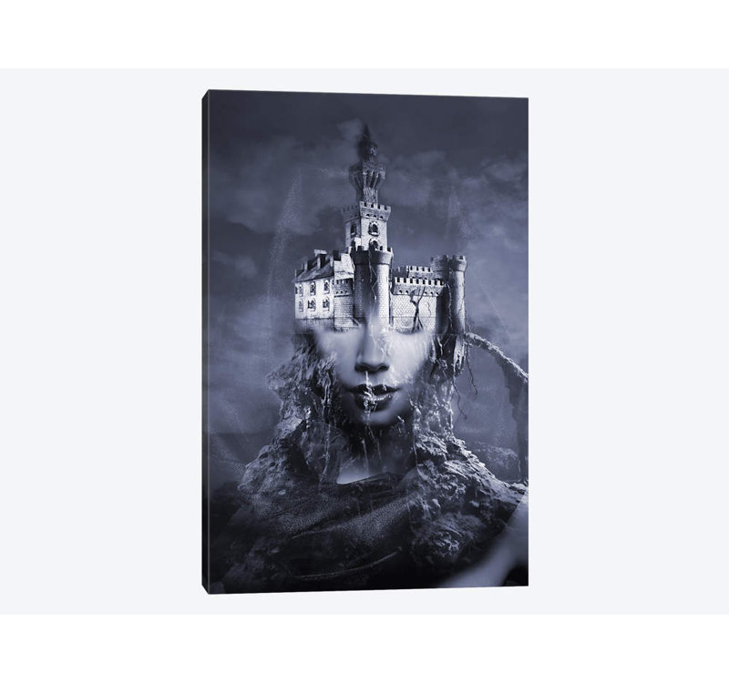 « obscurité », impression sur toile, H 26 po x l 18 po x P 1,5 po, Pas de tapis, Toile tendue