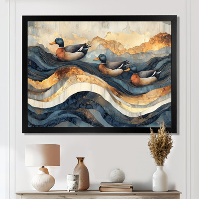«Draizy Ducks Family At The Lake Landscape I - Duck», art mural