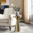 Minimalist Metal Accent End Table for Home  Decor - Modern Cylindrical Narrow End Table for Functional Living Room Styling - 20", Gold