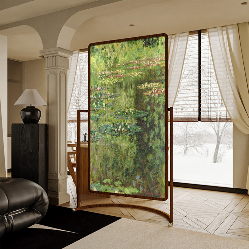 Paravent en bois Monet, H 70,87 po x l 47,24 po x P 7,87 po