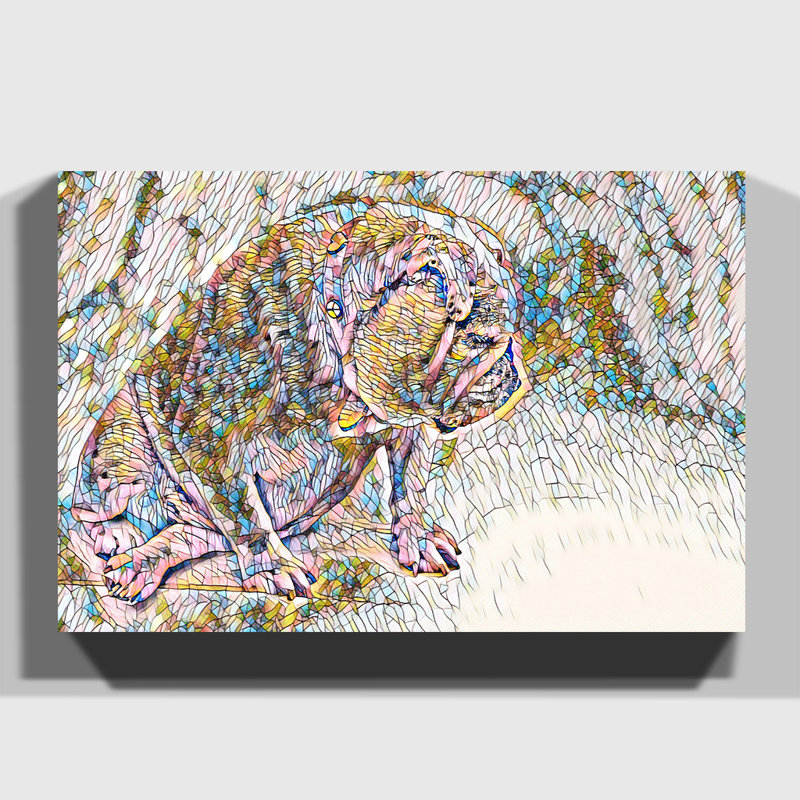 White British Bulldog 2 - Wrapped Canvas, 50cm H x 76cm W