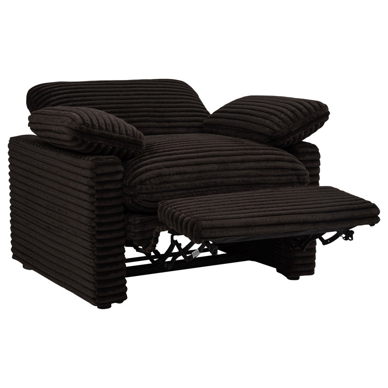 Collins Upholstered Power Recliner Chair Chocolate Brown, Chocolate Brown