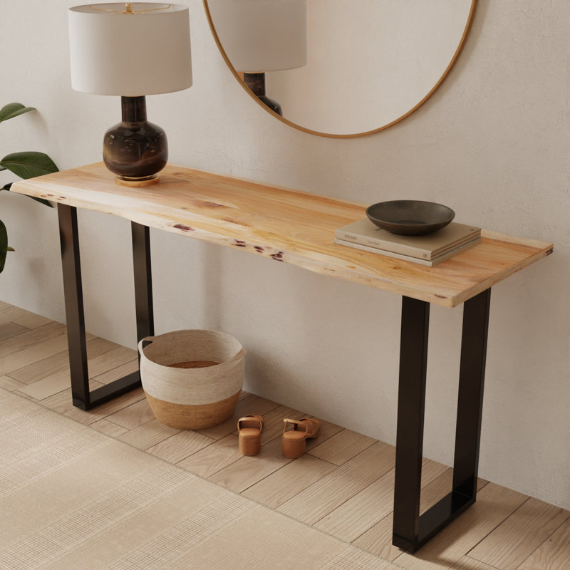 Spokane 70'' Acacia Live Edge Solid Wood Console Table, Natural, 34" H x 70" W x 16" D