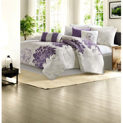 Luxury Cotton Sateen Bedding Sets, Queen Size With Floral Print, Elegant Bedroom Comfort