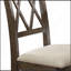Ensemble de 2 chaises d'appoint à dossier ouvert beige et brun récupéré