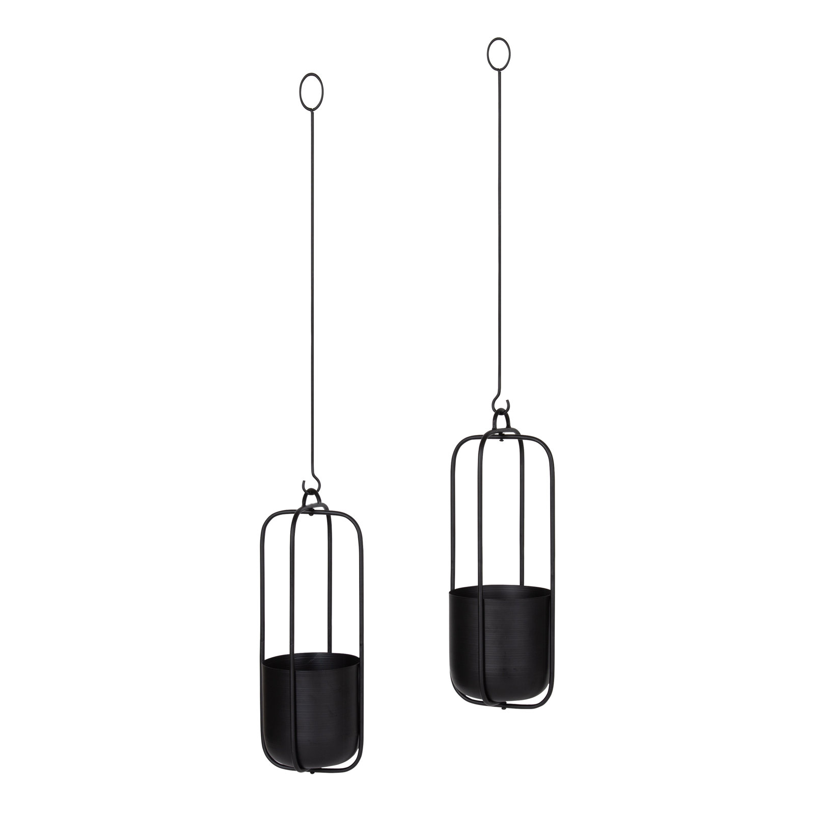 Jansen 6" Hanging Planter, Black