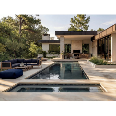 Canapé modulaire d'extérieur près de la piscine (encrier)