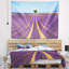 Tapisserie «Lonely Uphill Tree in Lavender Field»-387376659