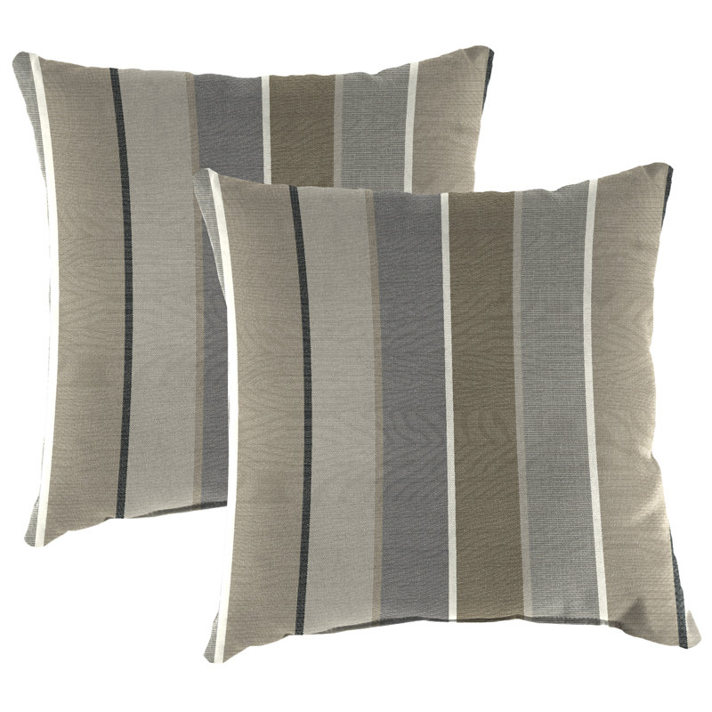 Sunbrella Outdoor Throw Pillow, Milano Char Stripe Sunbrella®