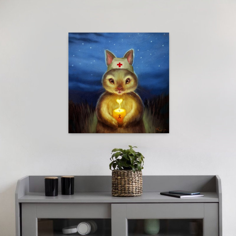 Espoir, lapin, forêt urbaine contemporaine, H 18 po x l 18 po