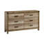 Commode contemporaine à six tiroirs, commode de chambre en bois pour la maison