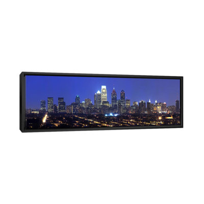 Buildings Lit Up At Night In A Cite Comcast Center, Center City, Philadelphia, Philadelphia County, Pennsylvania, USA by Panoramic Images - Unframed Panoramic Gallery-Wrapped Canvas Giclée on Canvas