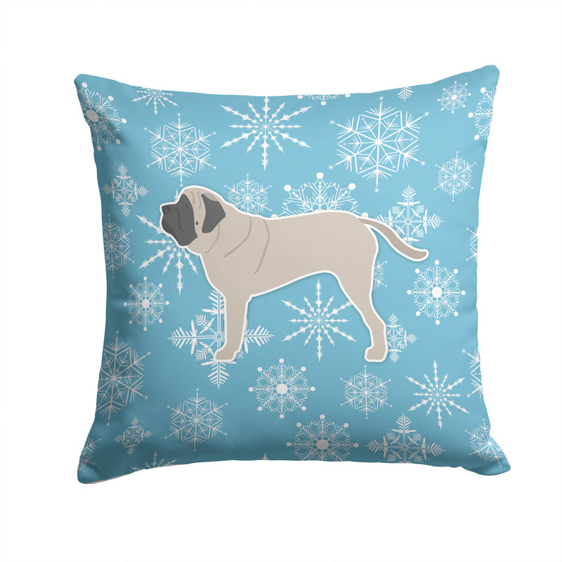 Coussin intérieur/extérieur en flocons d’hiver, H 14 po x l 14 po x P 3 po