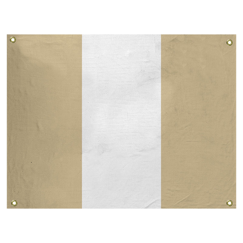 Tapisserie de polyester de nouvelle-orléans, H 59 po x l 80 po, Doré / Blanc