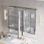 Ensemble d'armoire à pharmacie encastrée ou murale de salle de bain avec miroir et étagères en verre ajustables, 44 po L x 32 po H-1174268398
