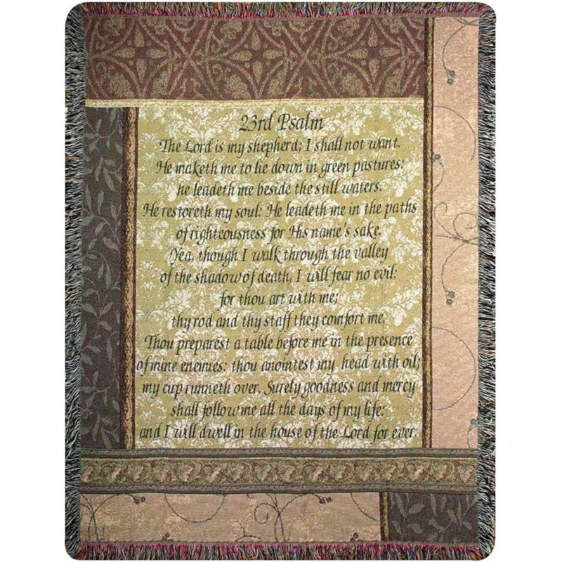 Jeté de tapisserie en coton manuel 50 po x 60 po My Shepherd 23rd Psalm