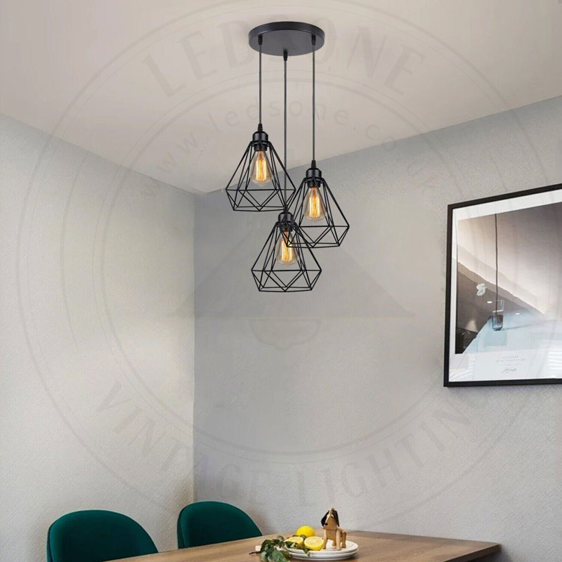 Chisato 3 - Light Black Cluster Pendant